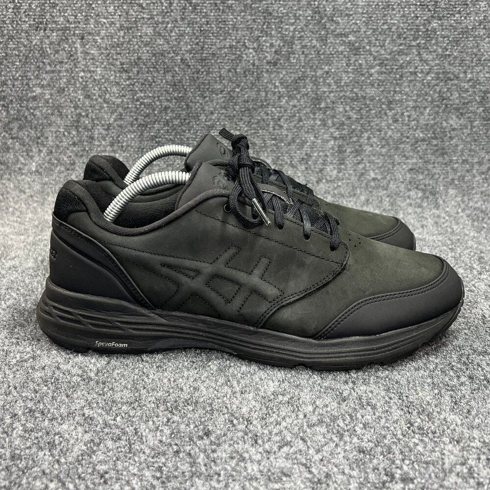Asics Gel-Odyssey Shoes Men's Size‎ 9.5W Black Leather Athletic Walking Sneakers